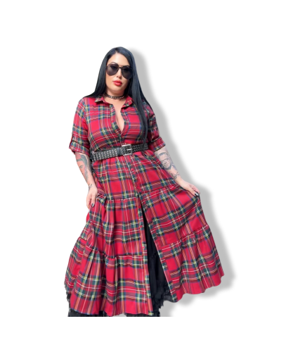 VESTIDO ESCOCÈS LARGO|LA Oveja Negra Shop.