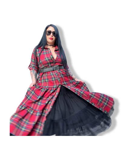 VESTIDO ESCOCÈS LARGO|LA Oveja Negra Shop.