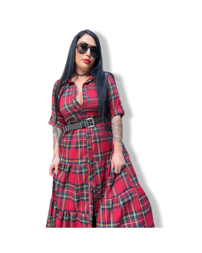 VESTIDO ESCOCÈS LARGO|LA Oveja Negra Shop.