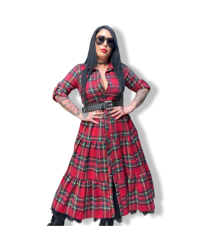 VESTIDO ESCOCÈS LARGO|LA Oveja Negra Shop.