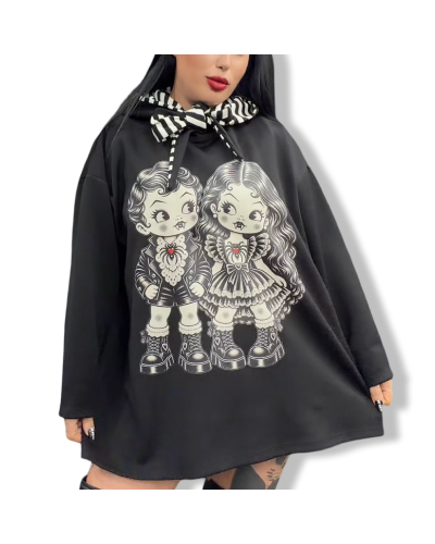 VESTIDO SUDADERA MADE FOR MIDNIGHT|DARK SHEEPS|LA OVEJA NEGRA SHOP.